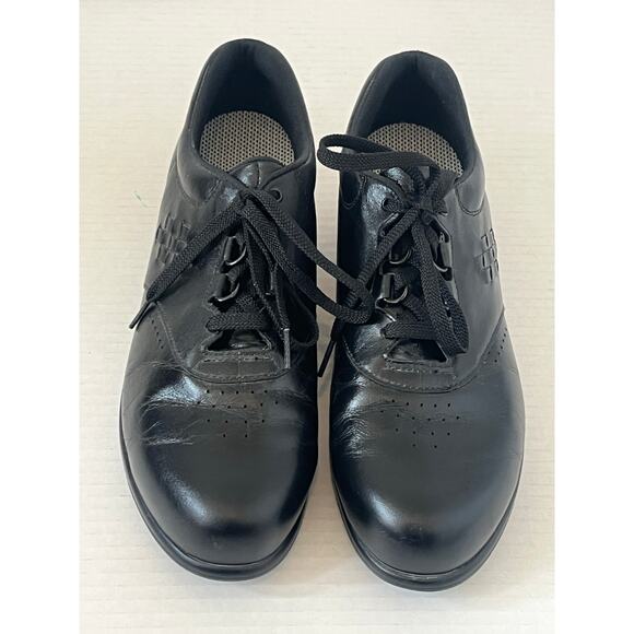 Women's SAS Tripad Comfort Black Leather Walking Sneakers Athletic Size 9.5 - Picture 1 of 9